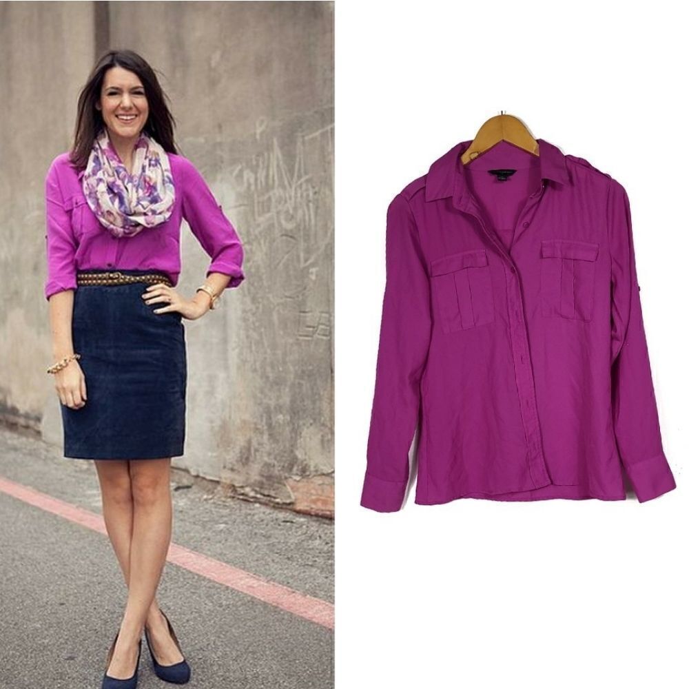 Banana Republic Purple Women's Shirt Blouse